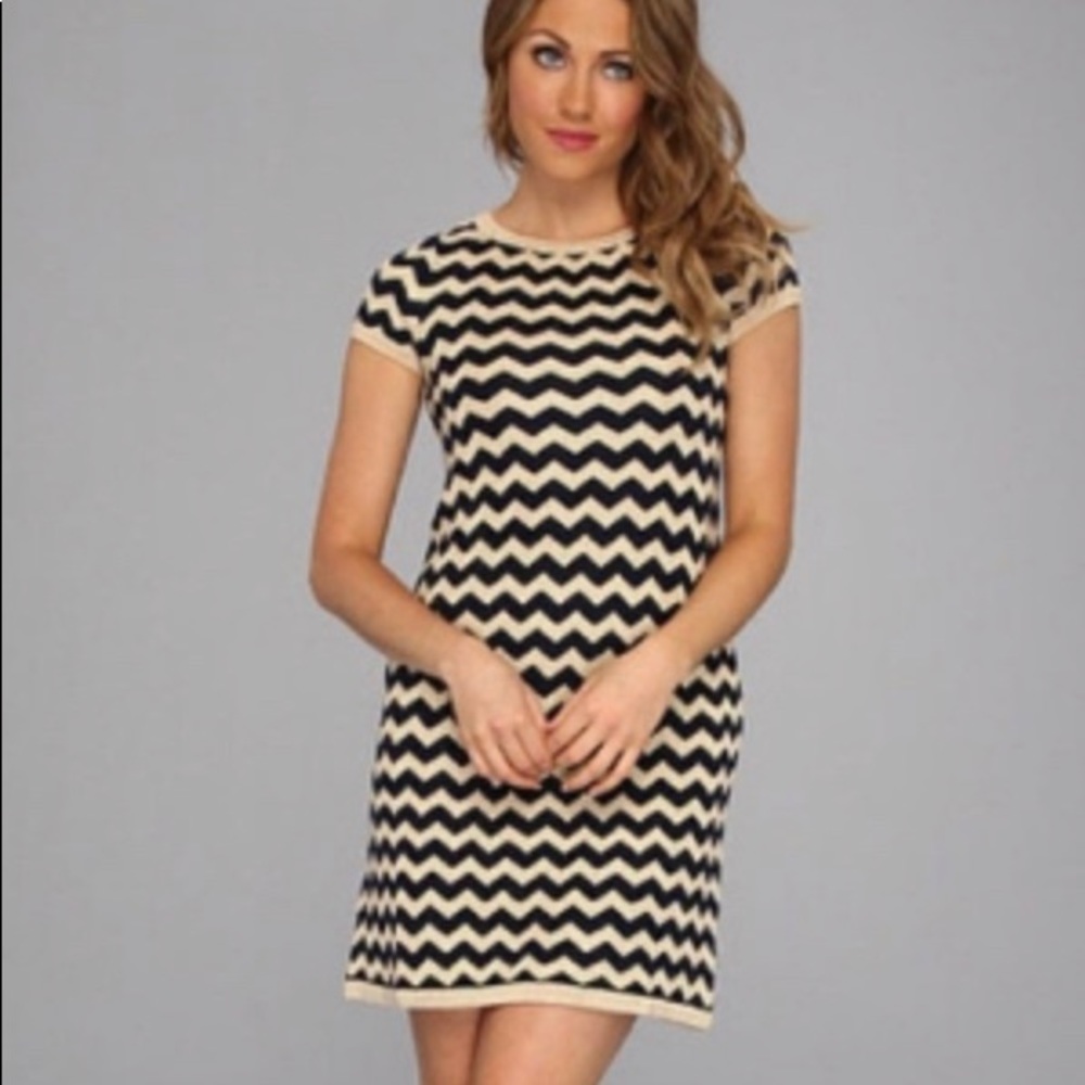 EUC XL Lilly Pulitzer navy & gold sweater dress